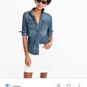 J CREW Womens  Western Chambray Shirt Blue